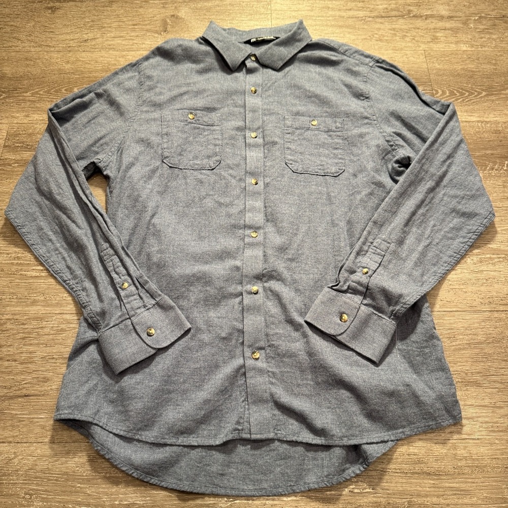 TravisMathew Flannel Shirt Mens XL Blue Cotton Workwear Outdoors Heritage Preppy